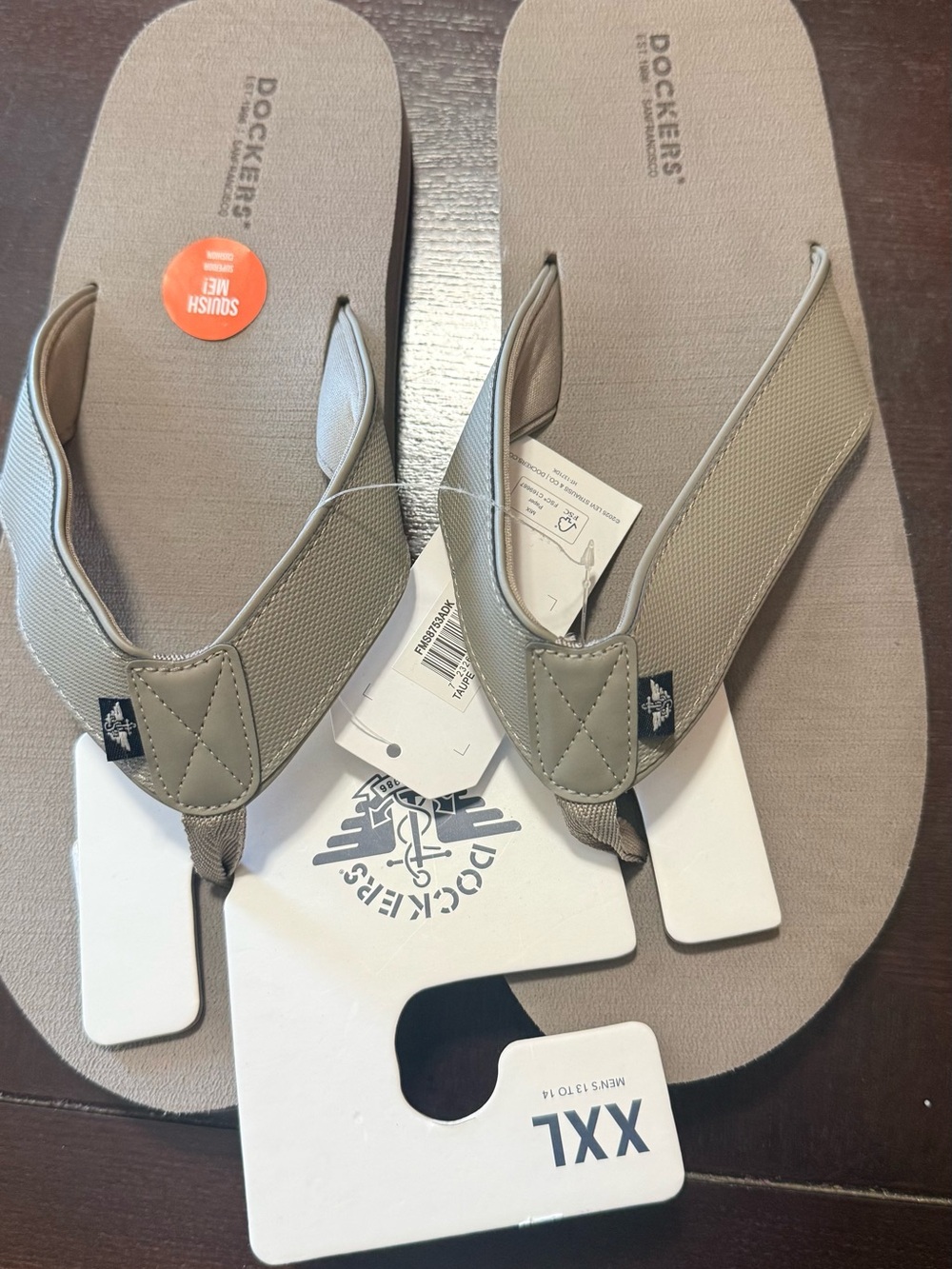 Dockers Men's Tan Flip Flop Thong Sandals